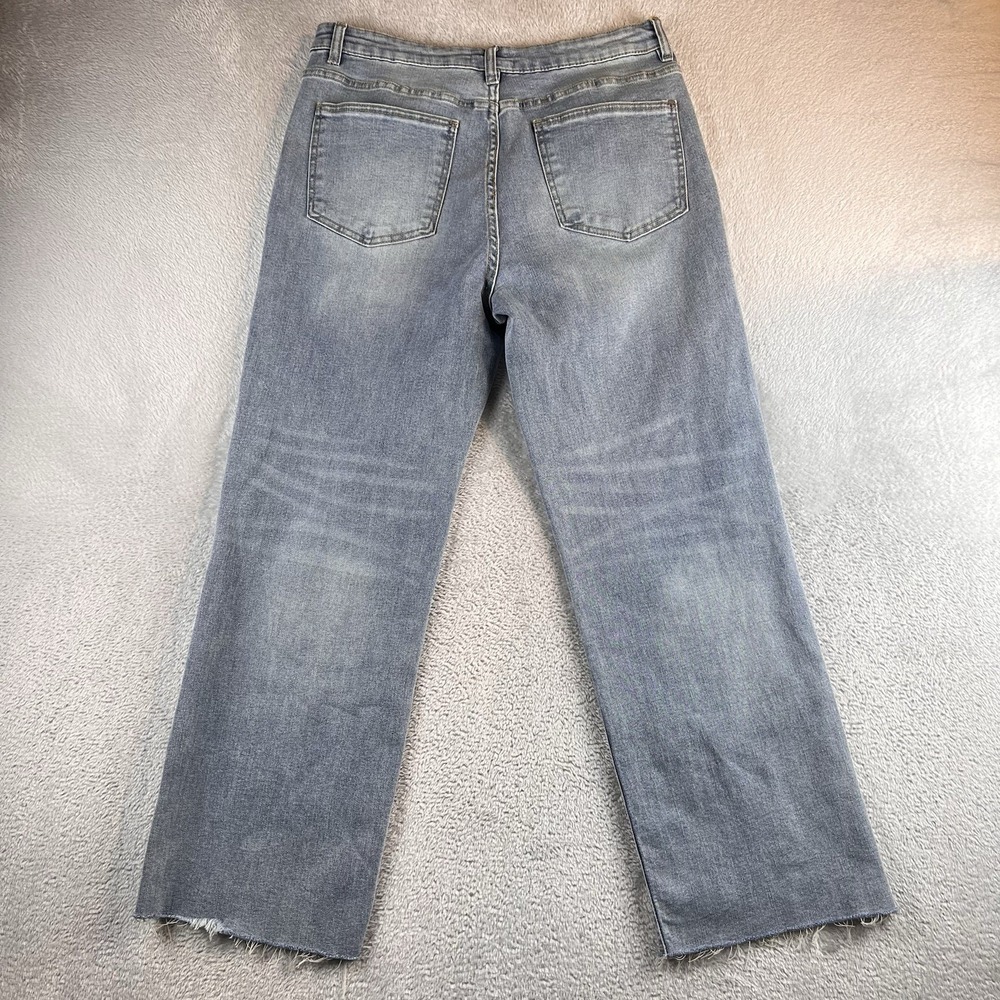 Oat New York High Rise Wide Leg Raw Hem Jeans Womens 30 Fits 32x28 Denim - Picture 2 of 9